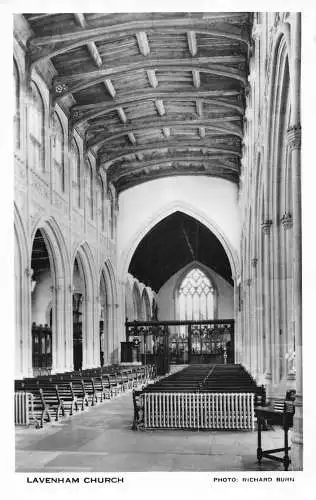 L243 England Lavenham Kirche Innenraum RPPC Vintage Postkarte