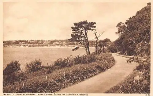 L243 England Falmouth vom Pendennis Castle Drive Cornwall Vintage Postkarte