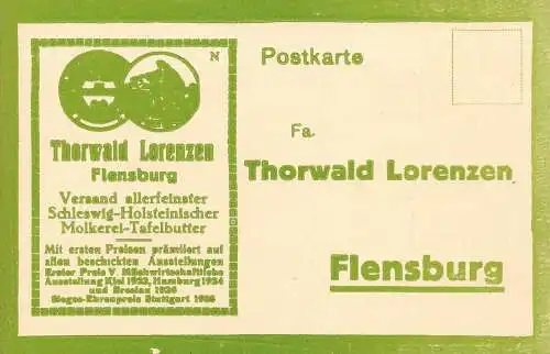 L113 Deutschland Flensburg Thorwald Lorenzen Werbung Ganzsachen Postkarte