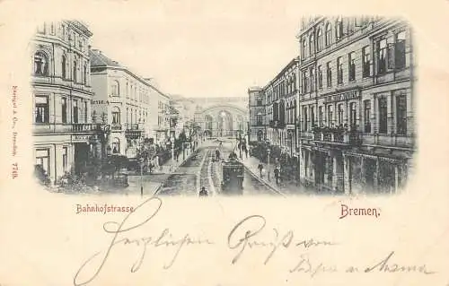 L113 Deutschland Bremen 1898 Bahnhofstraße Postkarte