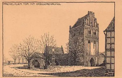 L114 Deutschland Templin in der Uckermark, Prenzlauer Tor mit Stadtmauer AK