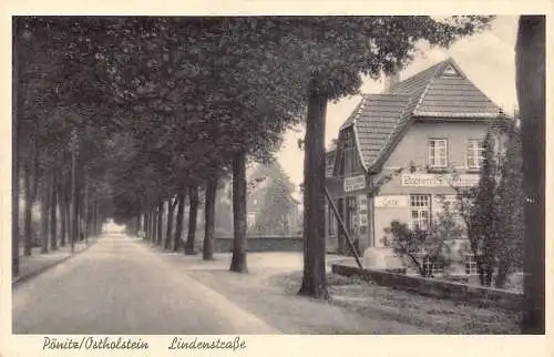 L113 Deutschland Poenitz Ostholstein Lindenstraße Cafe Backerei Laden Postkarte