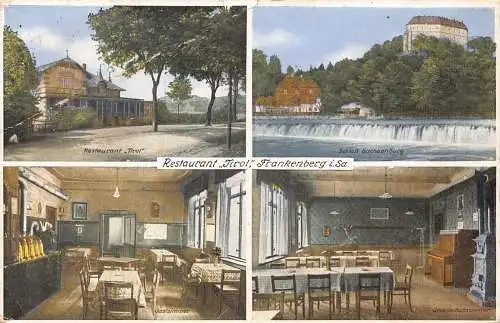 A179 Deutschland Restaurant Tirol Frankenberg i Sa Sachsenburg Schloss Postkarte