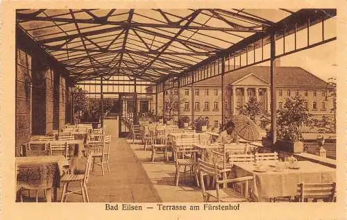 A179 Deutschland Bad Eilsen Terrasse am Fürstenhof Restaurant Vintage Postkarte