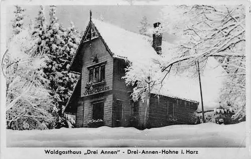 A179 Deutschland 1942 Waldgasthaus Drei Annen Hohne i Harz Schneepension Postkarte