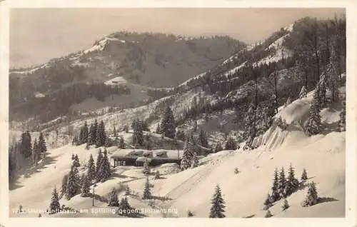 A179 Deutschland 1934 Unterkunftshaus am Spitzing Stolzenberghütte Schnee Postkarte