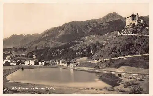 A180 Schweiz Schloss Tarasp mit Fontana 1414m See Schloss Vintage Postkarte