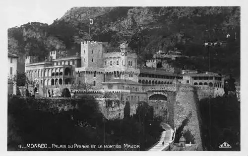 A180 Monaco Prinzenpalast und Montee Major Vintage Postkarte