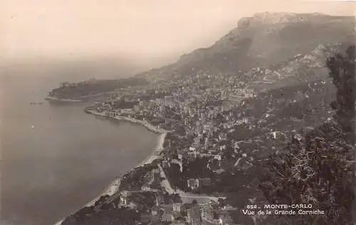 A180 Monaco Monte Carlo Blick von der Grande Corniche Vintage Postkarte