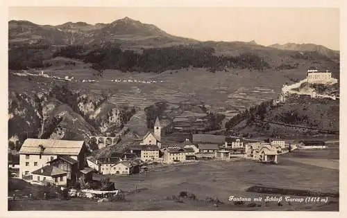 A180 Schweiz Schloss Tarasp Schloss Fontana Dorf Vintage Postkarte
