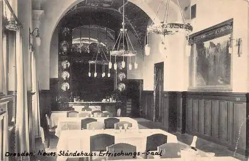 A179 Deutschland Dresden Neues Staendehaus Erfrischungs Saal Vintage Postkarte