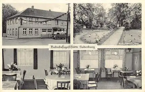 A179 Deutschland Bahnhofsgaststätte Suderburg Restaurant Volkswagen Auto Postkarte