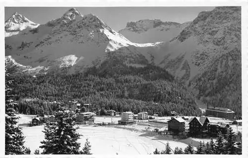 A181 Schweiz Arosa Obersee mit Furka Gebirge Schnee Vintage Postkarte