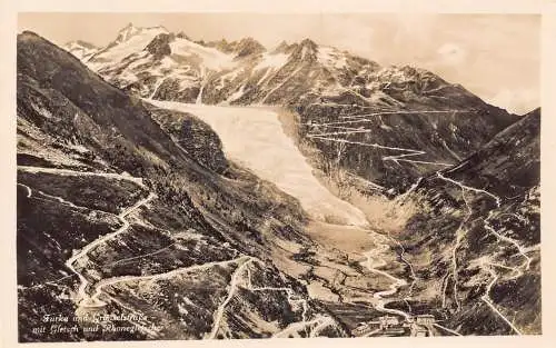A180 Schweiz Furka und Grimselstrasse Gletsch un Rhonegletscher Postkarte