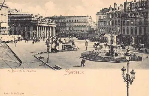 A182 Frankreich Bordeau La Place de Comedie Petite Beurre Panajou Freres Postkarte