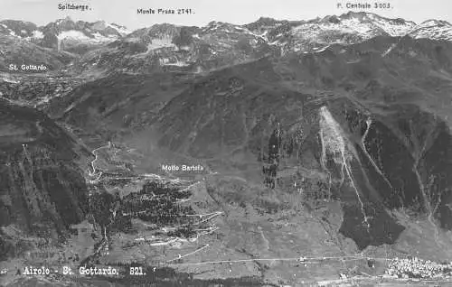 A182 Schweiz Airolo St Gottardo Berggipfel Vintage Postkarte