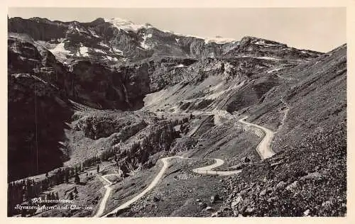 A182 Schweiz Klausenstrasse Strassenkehren und Clariden Autobahn Postkarte