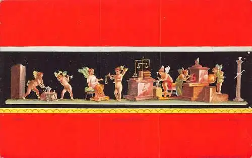A014 Italien Pompeji Haus Vettii Metallurgici Fresko Vintage Postkarte
