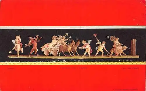 A014 Italien Pompeji Haus Vetti Trionfo di Venere Fresko Vintage Postkarte
