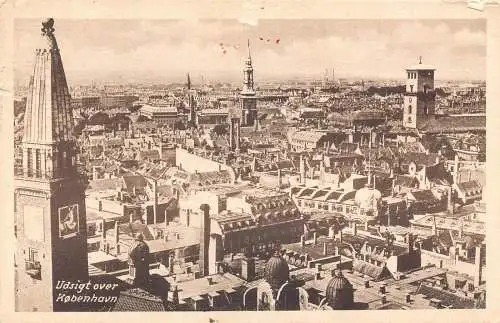 A183 Dänemark 1935 Blick über Kopenhagen Vintage Postkarte