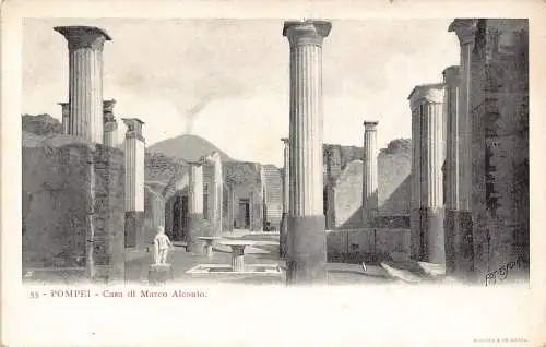 A015 Italien Pompeji Haus Marco Alconio Vintage Postkarte