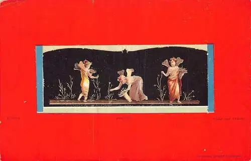 A014 Italien Pompeji Haus Vetti Psiche Fresko Vintage Postkarte