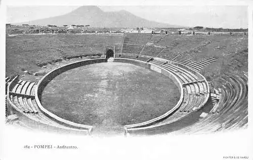 A013 Italien Pompeji Amphitheater Ruinen Vintage Postkarte