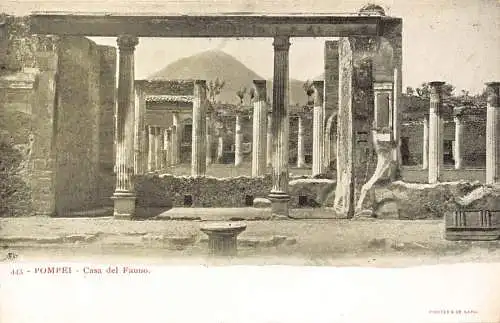 A013 Italien Pompeji Casa del Fauno Hausruine Vintage Postkarte