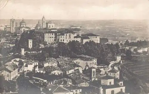 A183 Italien 1924 Bergamo Alta Borgo Canale Gesamtansicht Vintage Postkarte