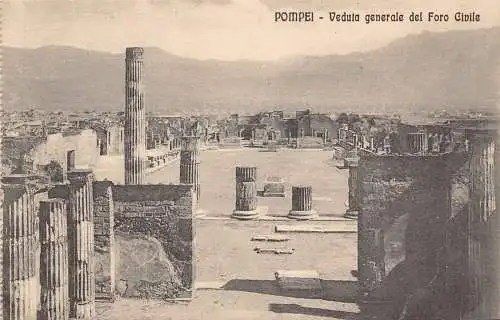 A015 Italien Pompeji Gesamtansicht Zivilforum Foro Civile Vintage Postkarte