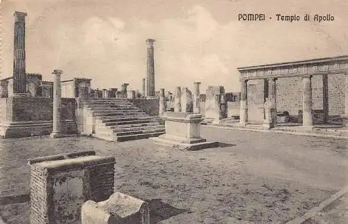 A015 Italien Pompeji Apollontempel Vintage Postkarte