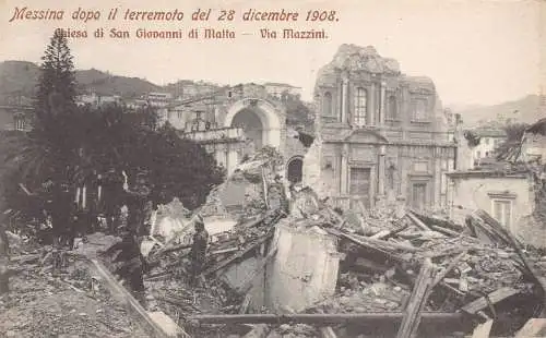 A014 Italien Messina dopo terremoto 1908 San Giovanni di Malta Katastrophe Postkarte