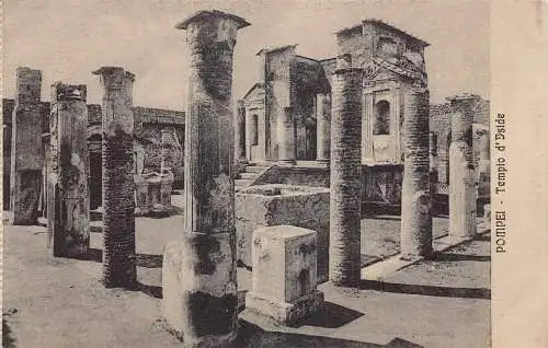 A012 Italien Pompeji Tempio d'Iside Tempel Säulen Ruinen Vintage Postkarte