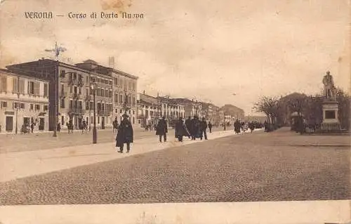 A183 Italien Verona Corso di Porta Nuova Straße Vintage Postkarte
