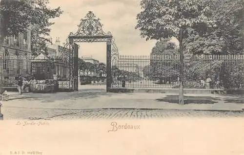 A183 Frankreich Bordeaux Le Jardin Öffentliches Tor Garten Vintage Postkarte