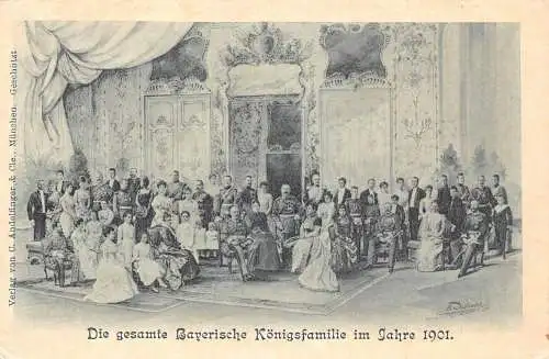 L414 Deutsches Königshaus Adel 1901 Bayerisches Königshaus signierte Postkarte
