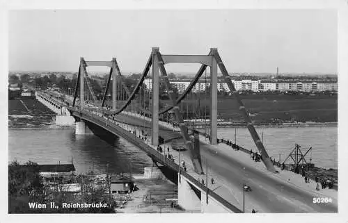 A185 Österreich Wien Reichsbrücke RPPC Vintage Postkarte