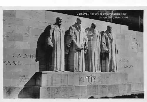 A187 Schweiz Genf Denkmal Peformation Calvin Farel Beze Knox Postkarte