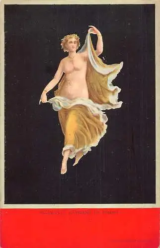 A010 Italien Tänzer Fresko in Pompeji Bacchante Danseuse Vintage Postkarte