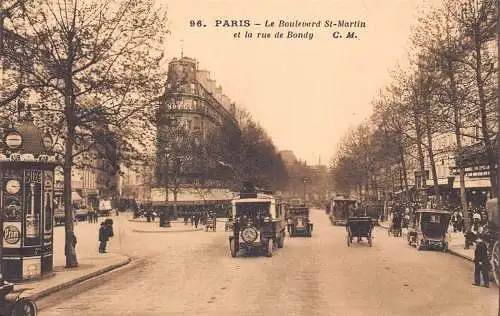 A009 Frankreich Paris St Martin Boulevard Bondy Straßenbahnen Prim Suze Kub Postkarte