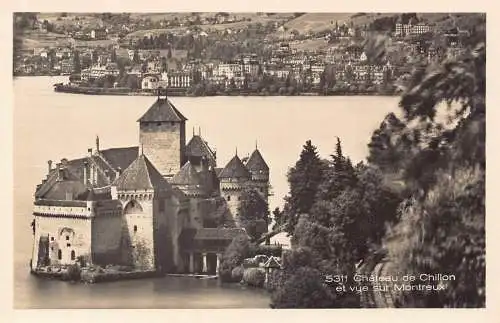 A187 Schweiz Schloss Schloss Chillon Blick auf Montreux Postkarte