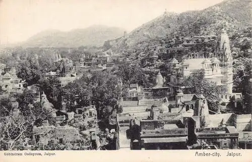 A008 Indien Jaipur Bernsteinstadt Panoramablick Vintage Postkarte