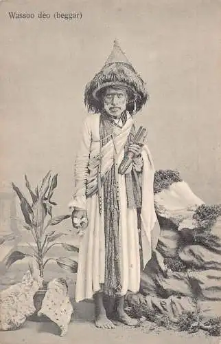 L484 Indien Wassoo Deo Bettler ethnische Vintage Postkarte