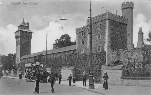 A777 Wales Cardiff The Castle Carriage 1906 Vintage Postkarte