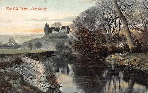 A777 Wales 1907 Llandoverly Old Castle Vintage Postkarte