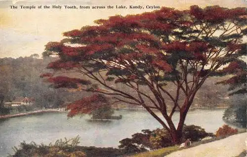 A778 Sri Lanka Ceylon Tempel des Heiligen Zahns über den See Kandy Postkarte