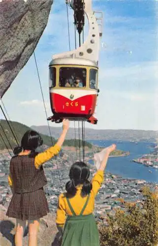 A779 Japan Onomichi Seilbahn kleine Mädchen winken Vintage Postkarte