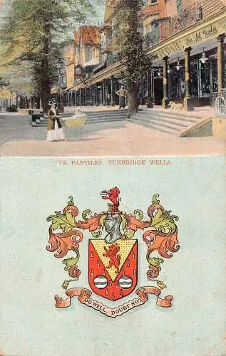 A780 England 1906 Tunbridge Wells Pantiles HG Groves Shop Wappen Postkarte