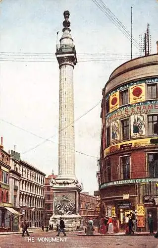 A780 England Monument to the Great Fire of London Vintage Postkarte