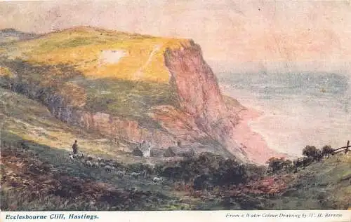 A782 England 1910 Hastings Ecclesbourne Cliff Vintage Postkarte
